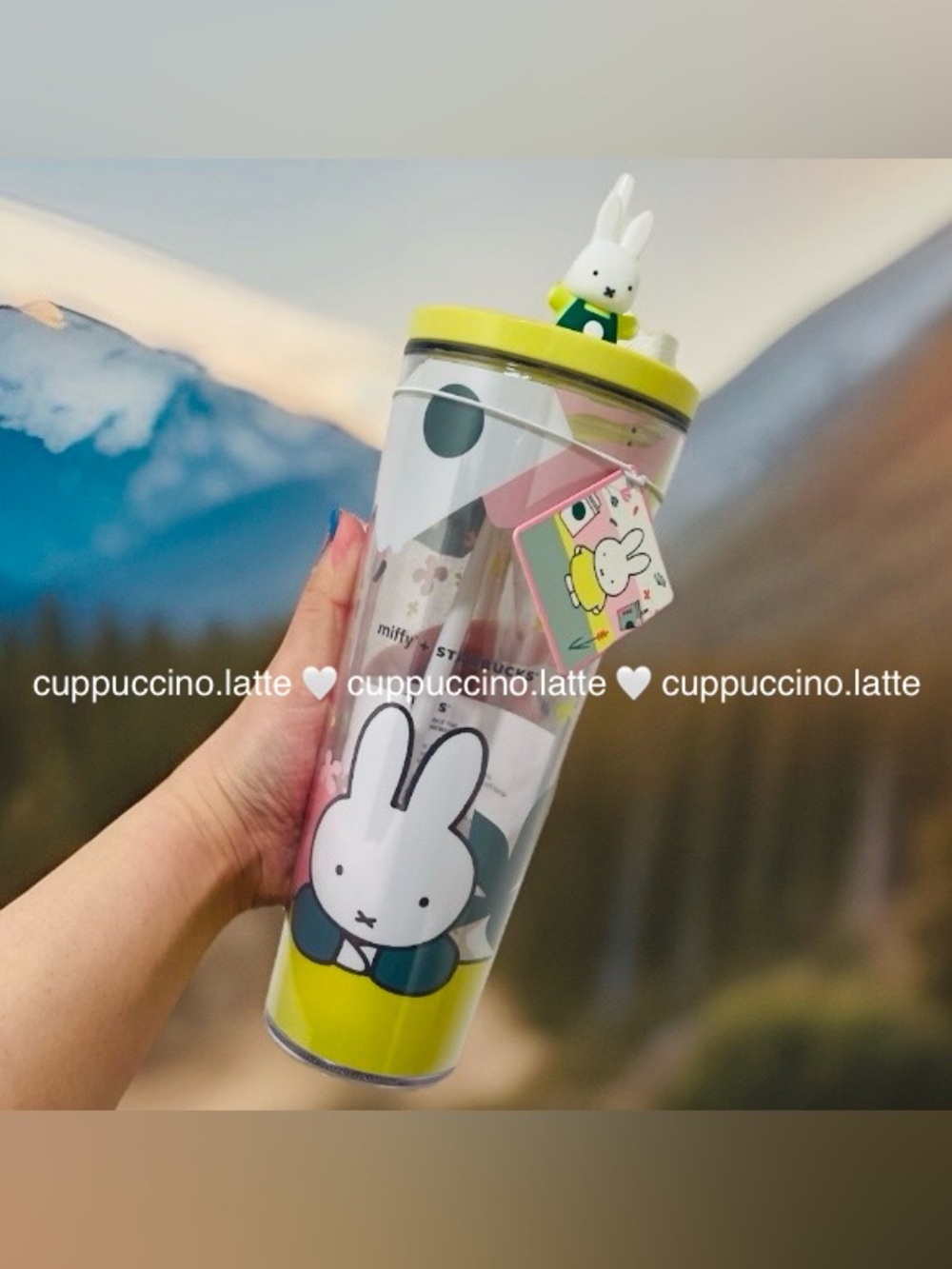 ☕️NWT💚Starbucks x Miffy Straw Topper Cold Cup Venti Acrylic Tumbler